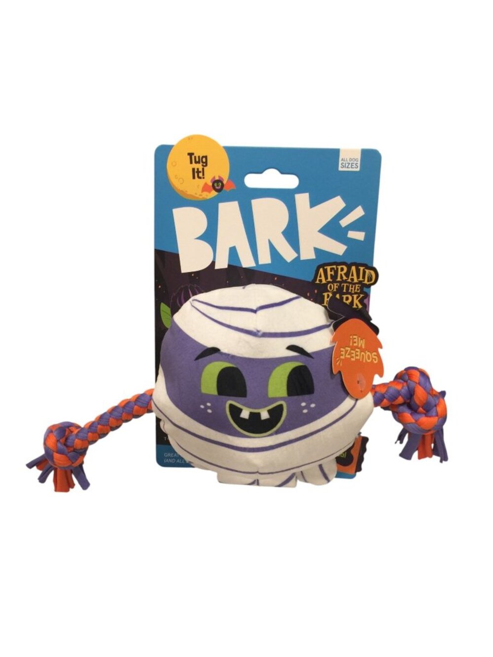 BARK Fetch It Little Wrapscal Plush Dog Toy Crinkle Squeak Afraid of the Bark